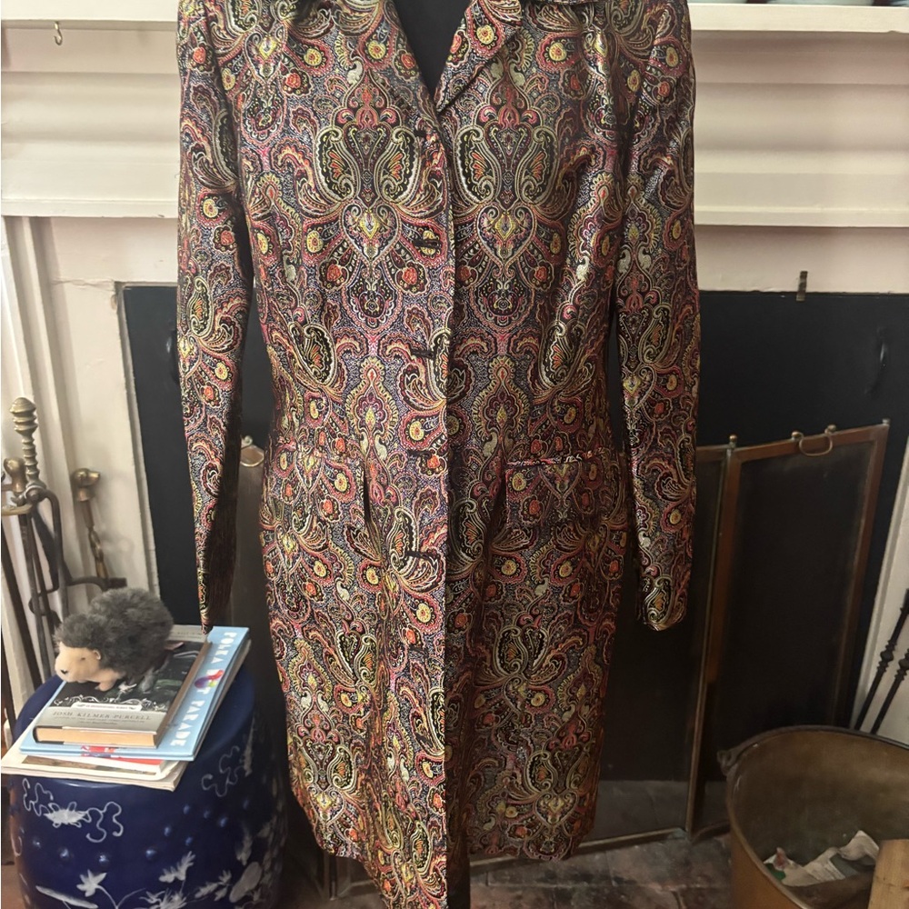 MSK Multicolor Paisley Trench Coat